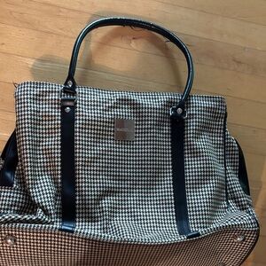 Black and White Houndstooth Tote Bag by Issac Mizrahi